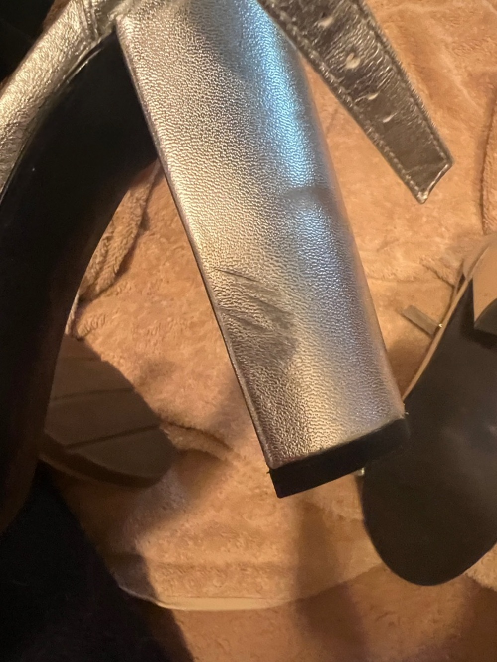 Steve Madden Metallic Silver Ankle-Strap Heels - Picture 3 of 3